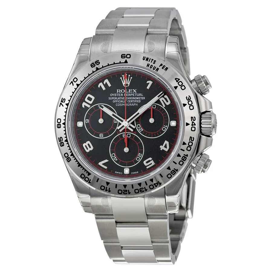 Rolex Cosmograph Daytona Black Dial 18K White Gold Oyster Bracelet Automatic Men's Watch 116509BKAO