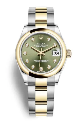 Rolex Datejust 31 Olive Green Diamond Dial Ladies Oyster Watch 278243GNDO