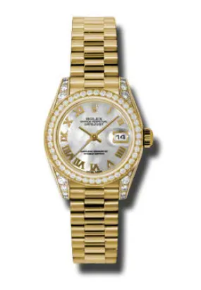 Rolex Lady-Datejust 26 Mother Of Pearl Dial 18K Yellow Gold President Automatic Ladies Watch 179158MRP
