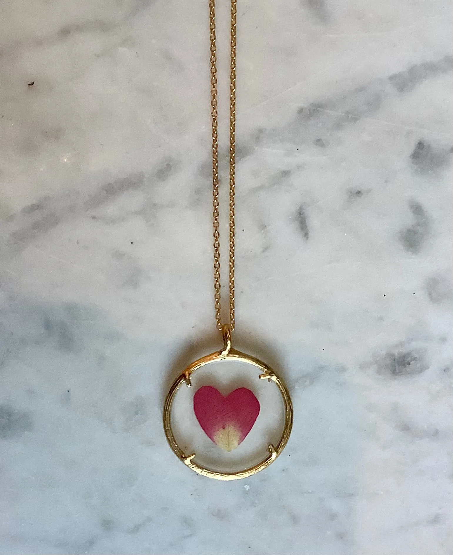Rose Petal Locket Necklace