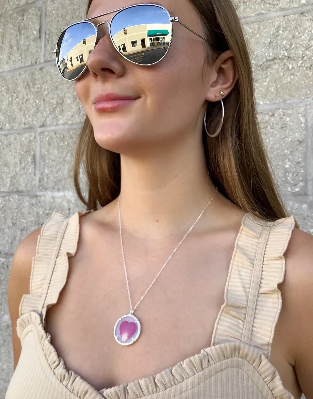 Rose Petal Locket Necklace