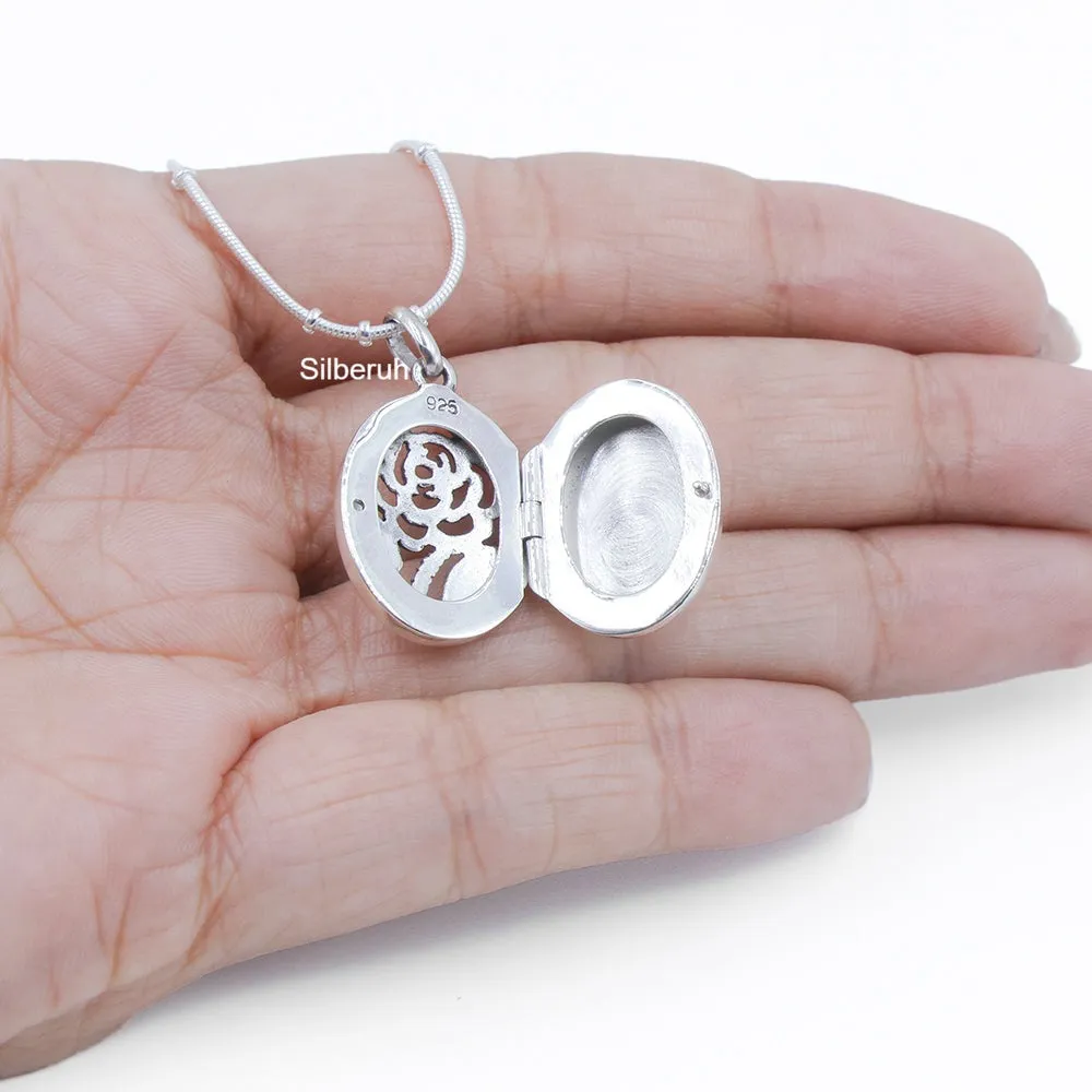 Rose Silver Locket Pendant