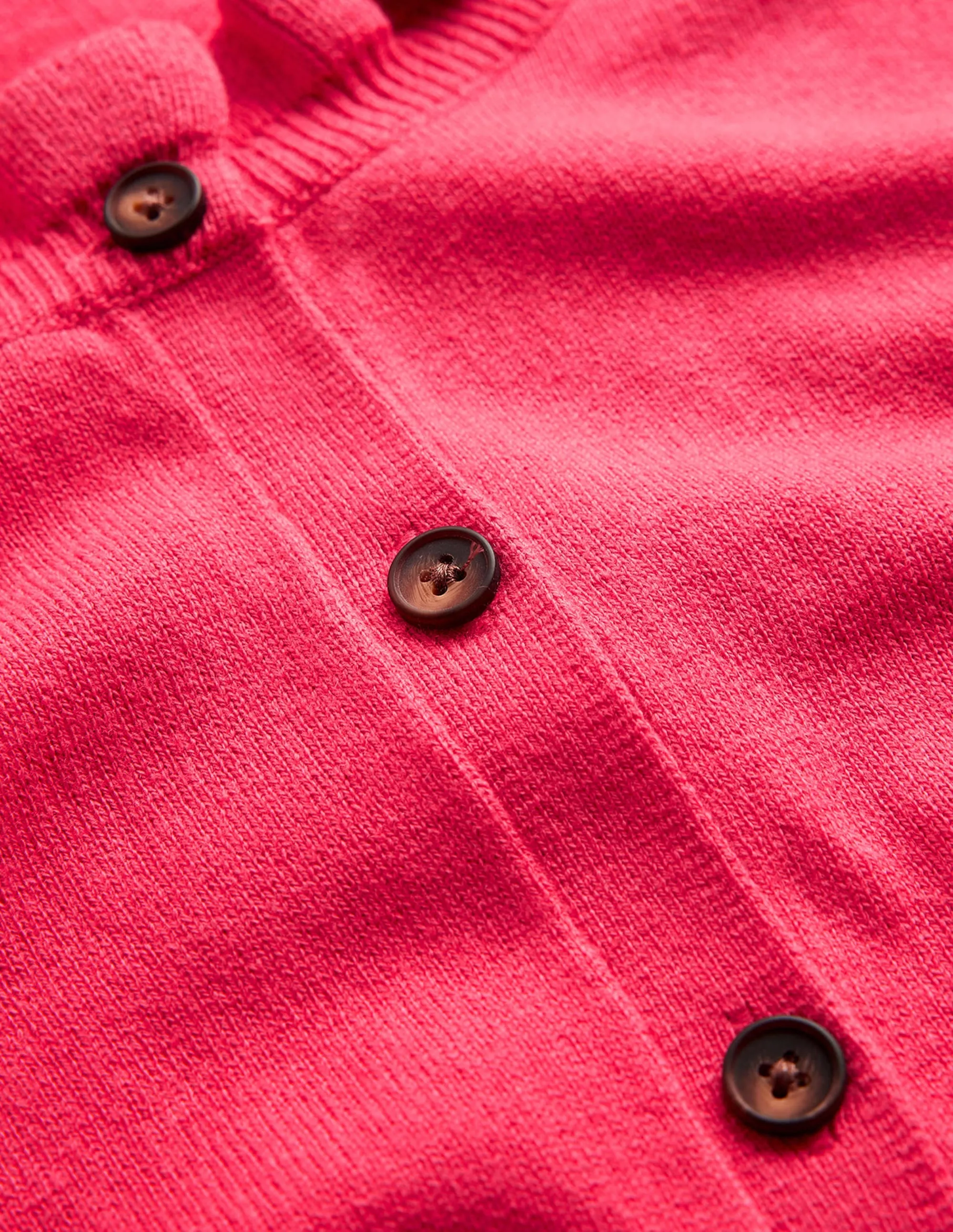 Ruffle-Neck Cardigan-Raspberry