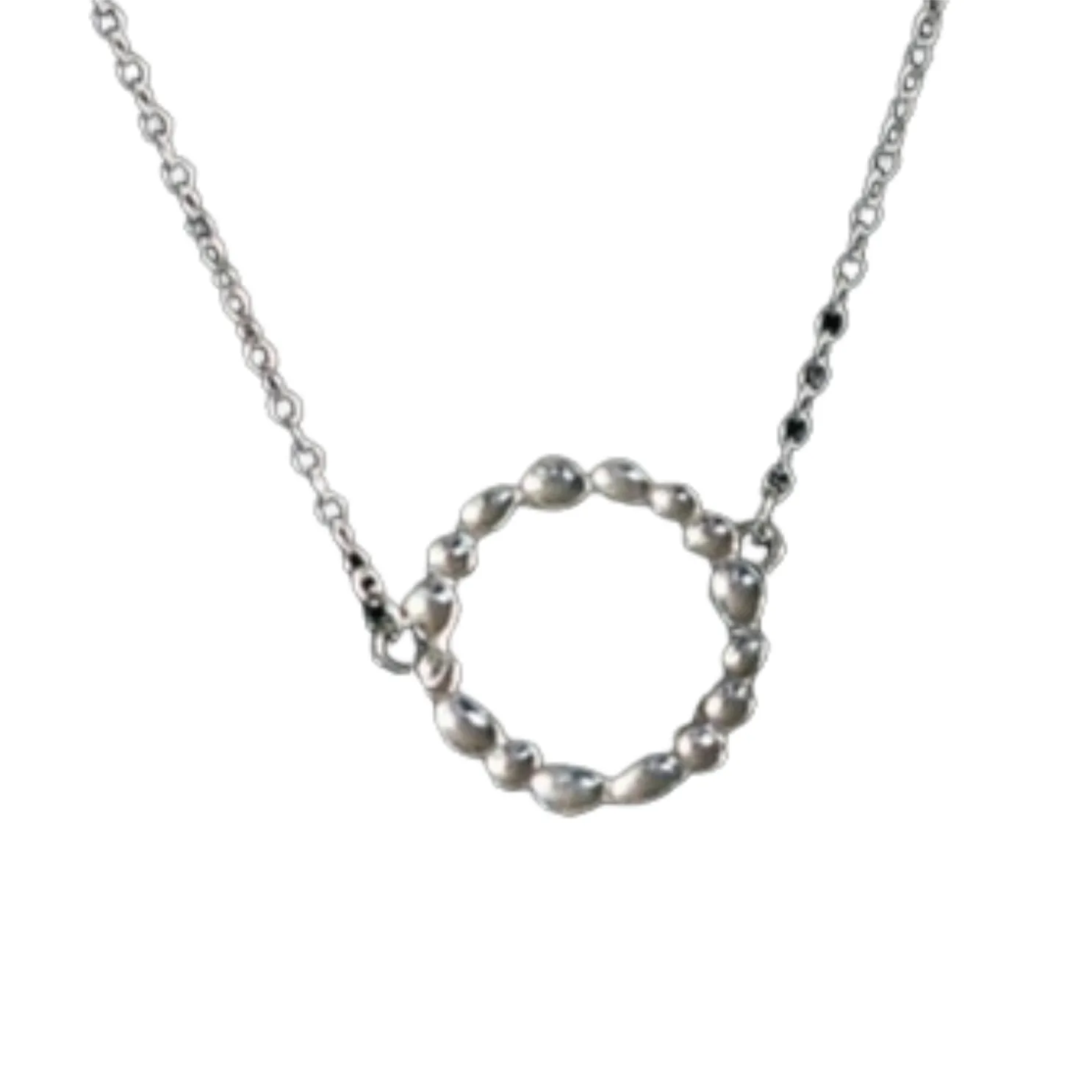 Shimmer Circle Pendant Sterling Silver