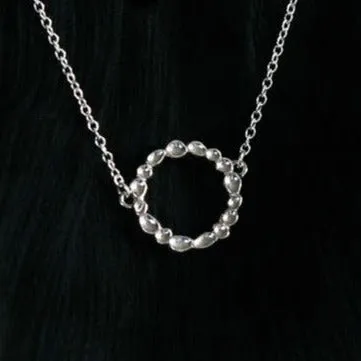 Shimmer Circle Pendant Sterling Silver