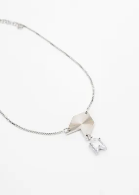 Silver And Rhinestone Arrows Necklace