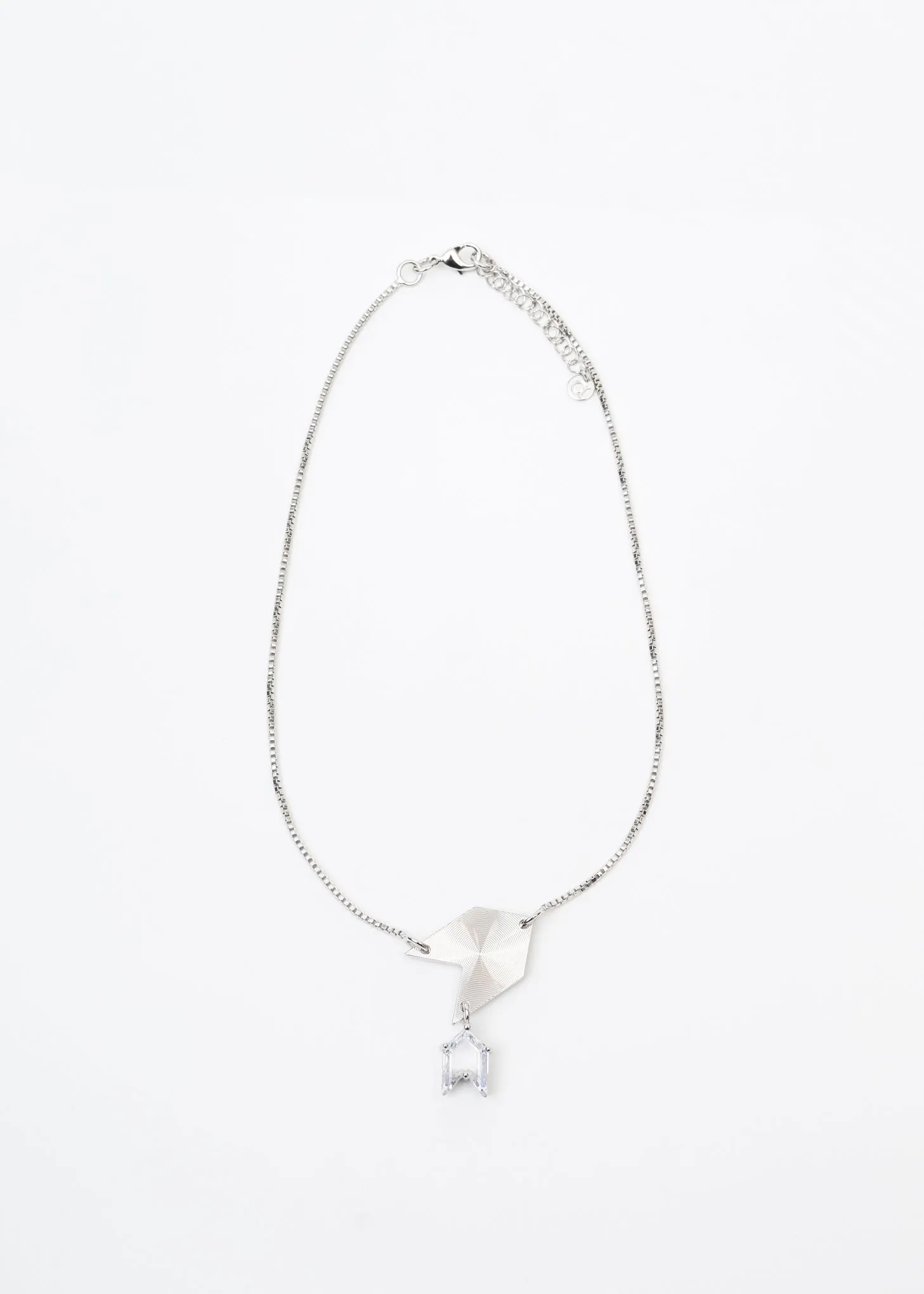 Silver And Rhinestone Arrows Necklace