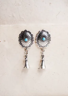 Silver Concho with Turquoise Posts