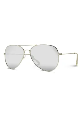 Silver Polarized Classic Aviator Sunglasses - FINAL SALE
