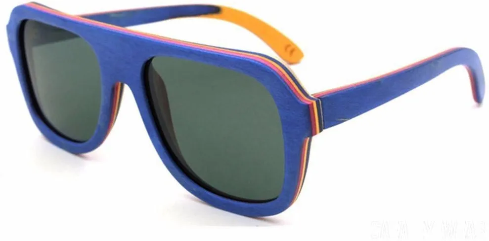 Skateboard Wood Sunglasses  Men Aviator Polarized Handmade