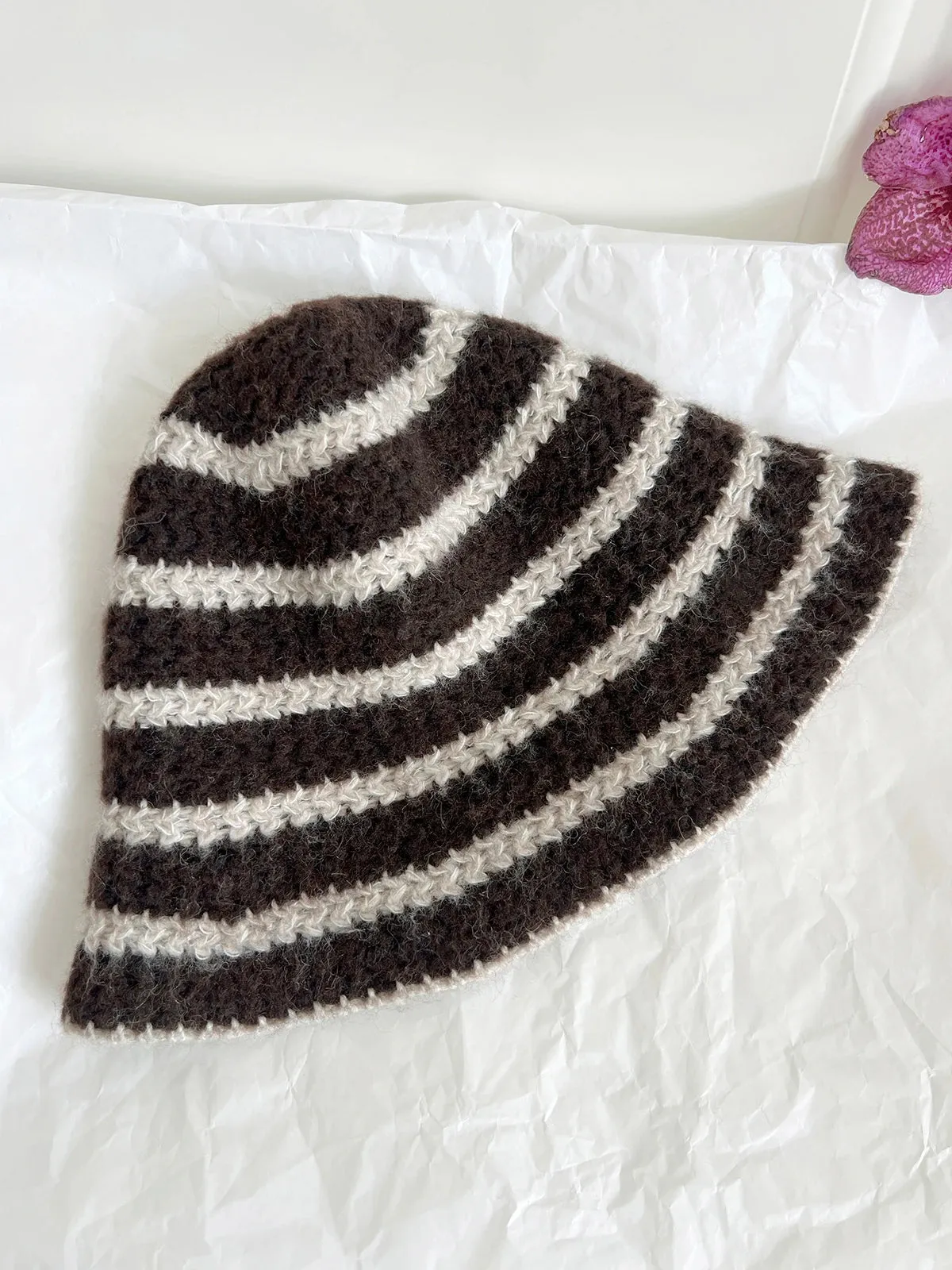 Sohiwoo Striped Knitted Knitted Hats For Women&Men Winter Warm Fisherman Hat Unisex Outdoor Coldproof Skullies Caps Bonnet Female Panama