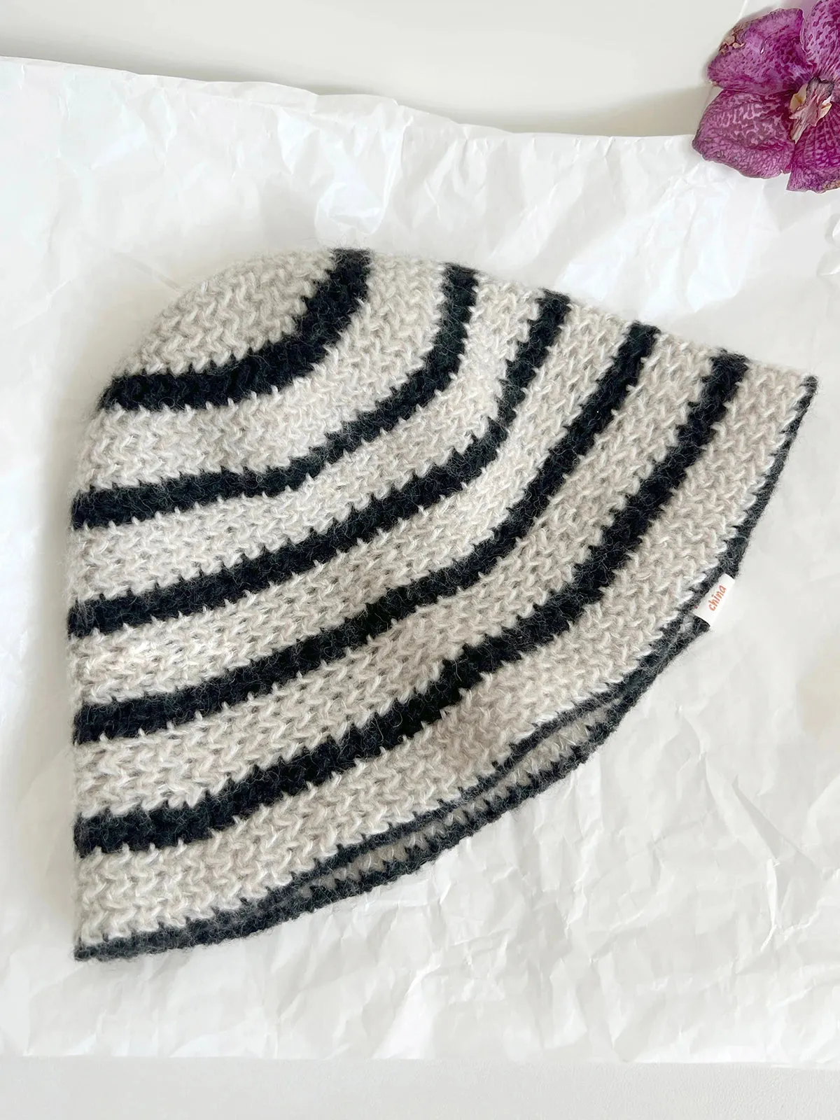 Sohiwoo Striped Knitted Knitted Hats For Women&Men Winter Warm Fisherman Hat Unisex Outdoor Coldproof Skullies Caps Bonnet Female Panama