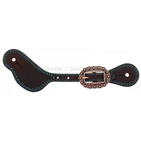 SS154-AC - FAST SHIP Brown Rough Out Spur Straps