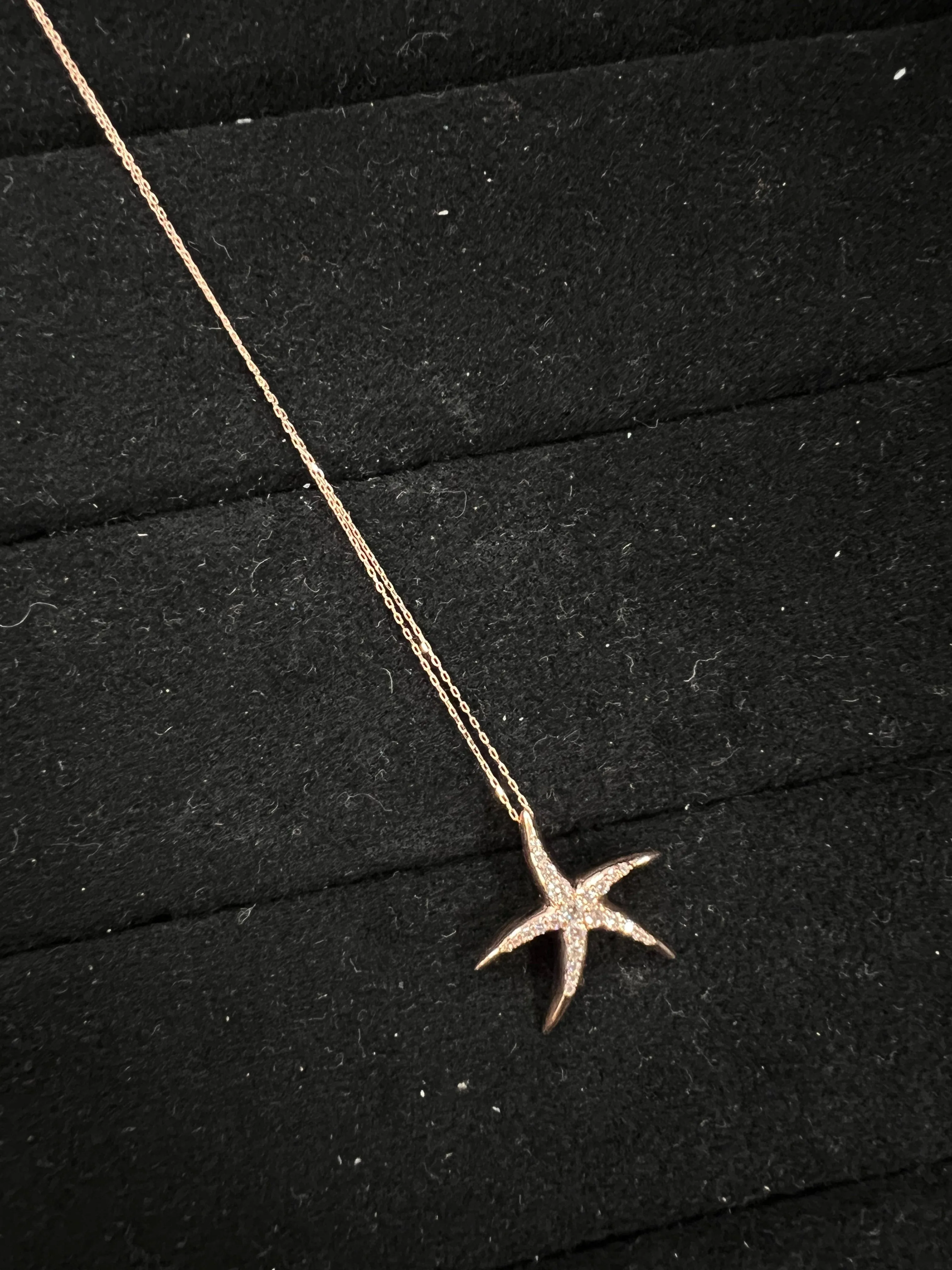 Starfish Diamond Necklace 18K RG P2194CH13