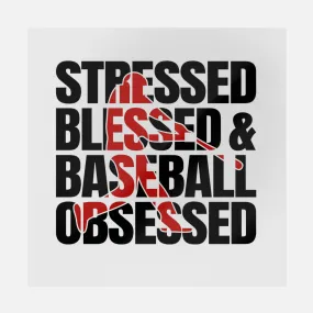 Stressed Blessed Baseball Obsessed Red & Black