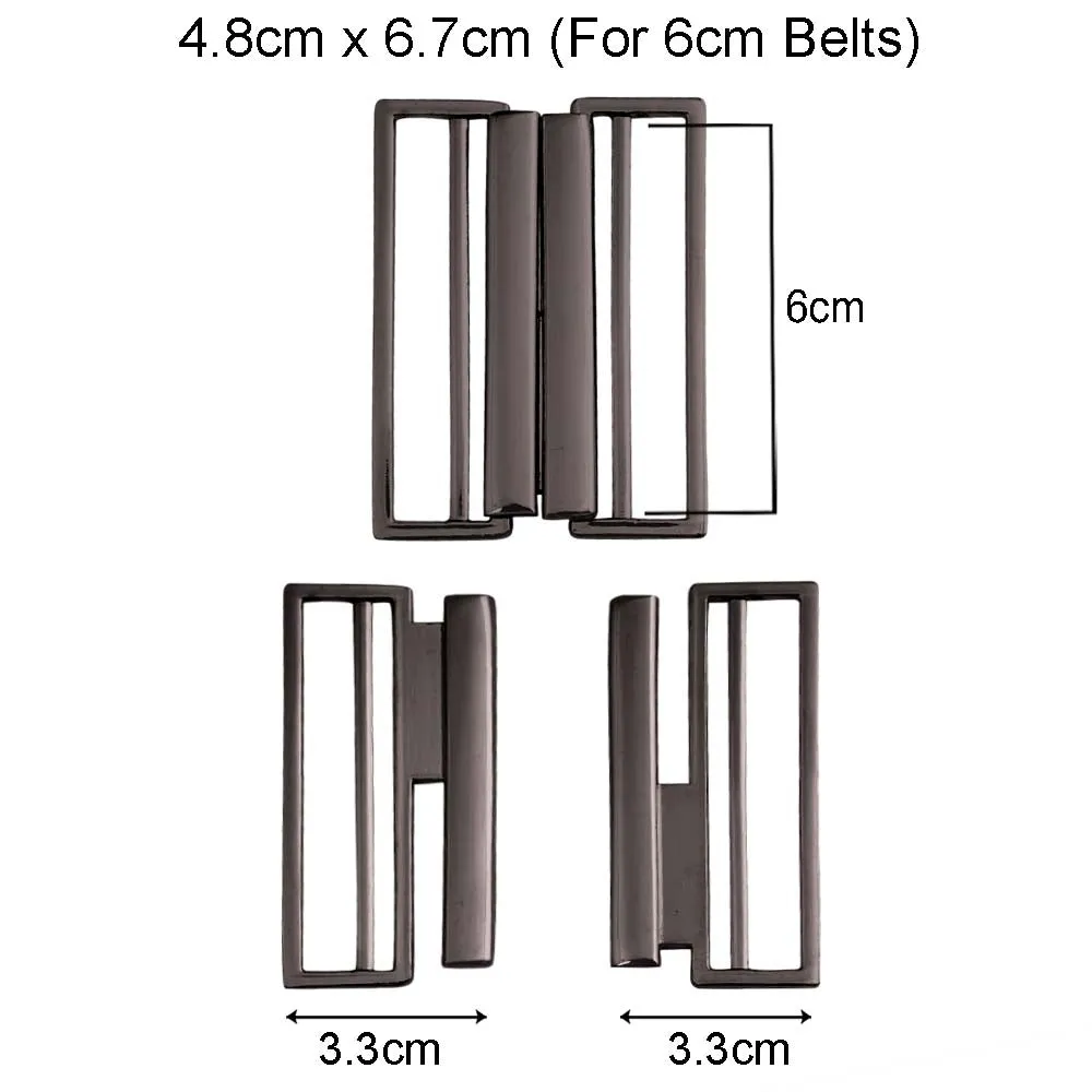 Striking Geometric Structure Shiny 2 Part Clasp Belt Buckle