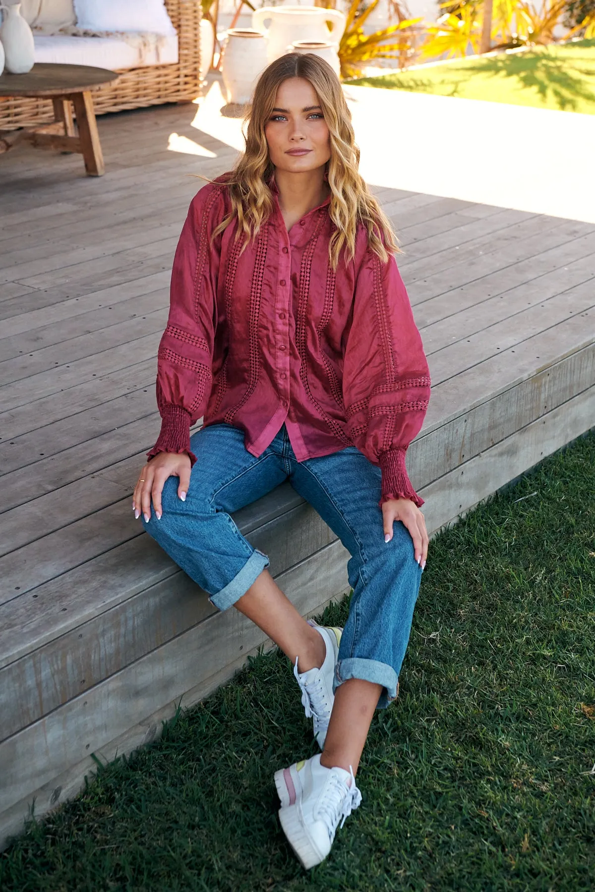 Summer Rays Blouse - Raspberry   ~ MOS the label