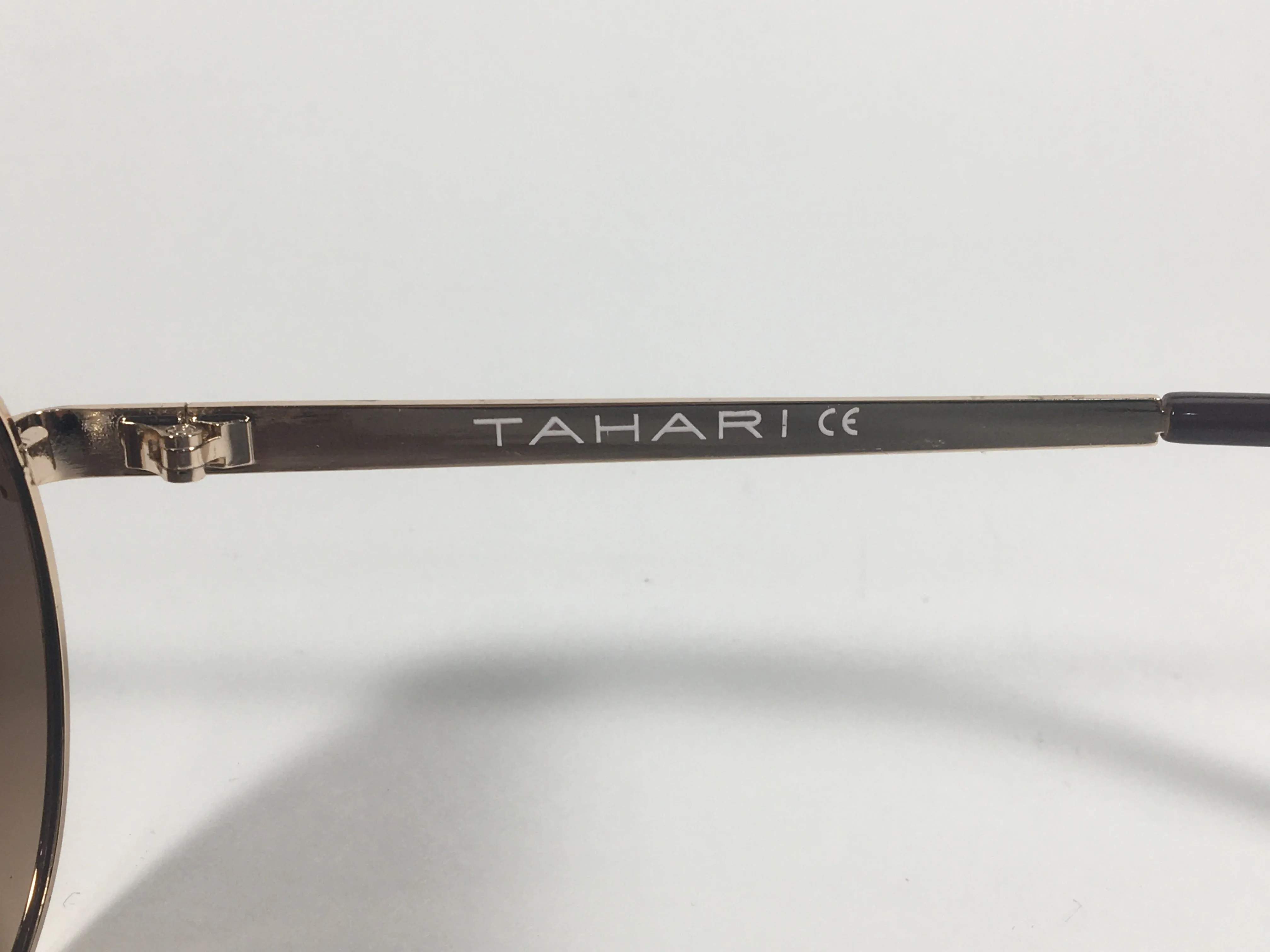 Tahari Aviator Sunglasses Brown And Gold Metal Brown Gradient Lens TH752 GLDBN