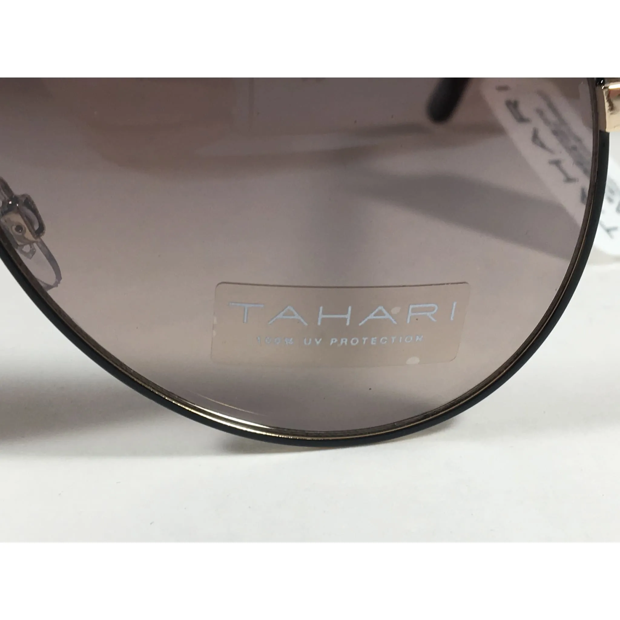 Tahari Aviator Sunglasses Gold Black Leather Chord Gray Gradient Lens TH649 GLDOX