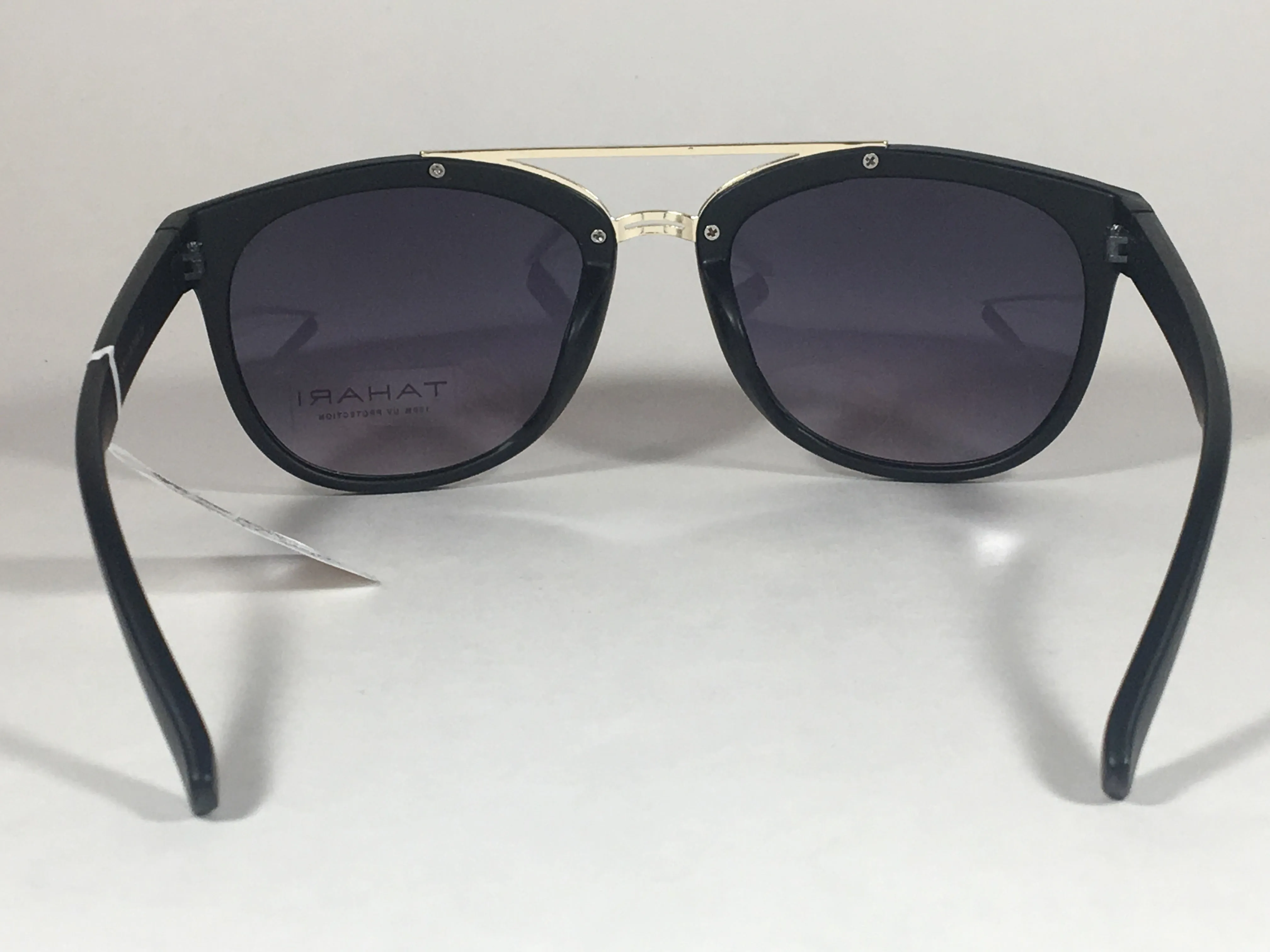 Tahari Brow Bar Designer Sunglasses Black Gold Gray Gradient Lens TH559 OX