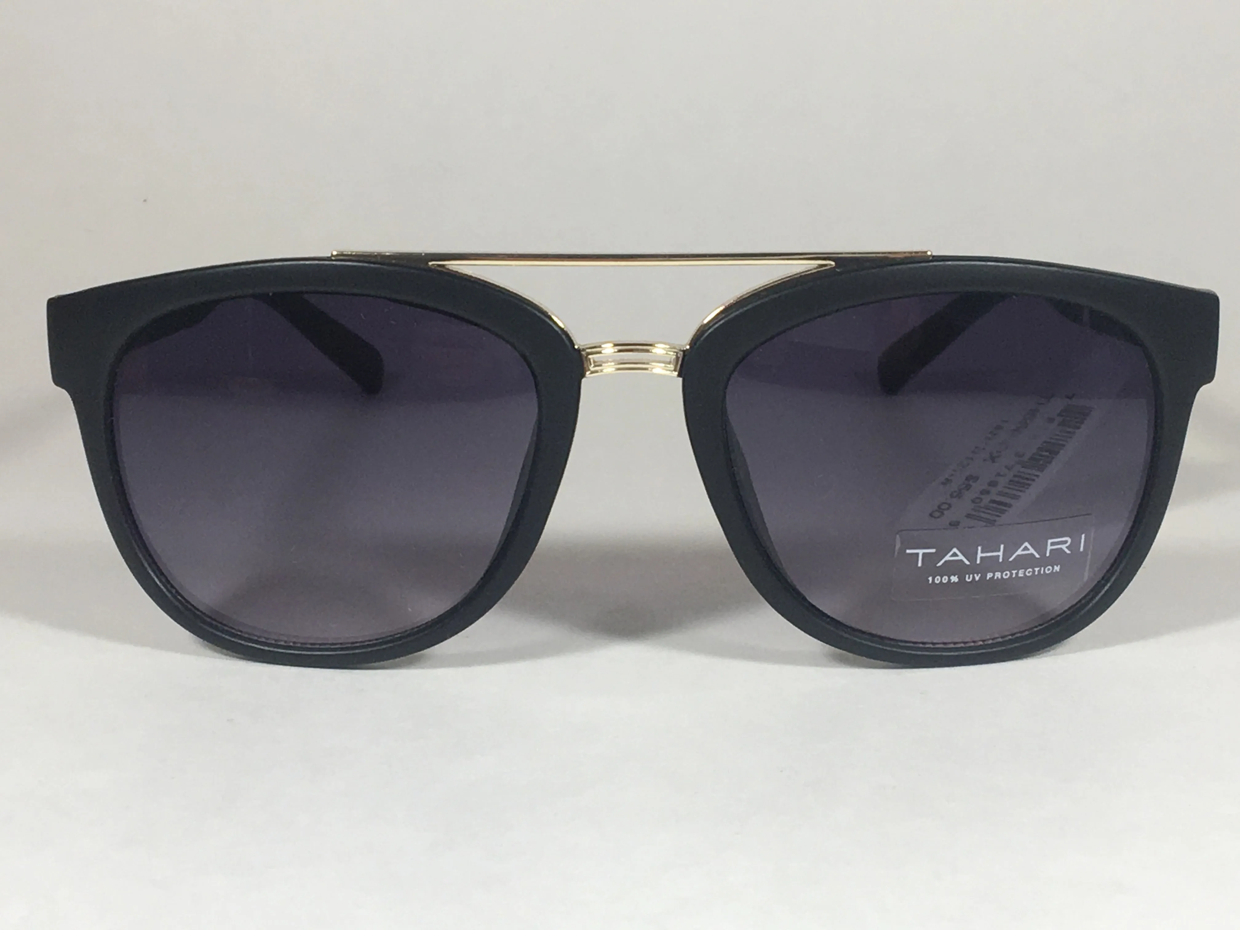 Tahari Brow Bar Designer Sunglasses Black Gold Gray Gradient Lens TH559 OX