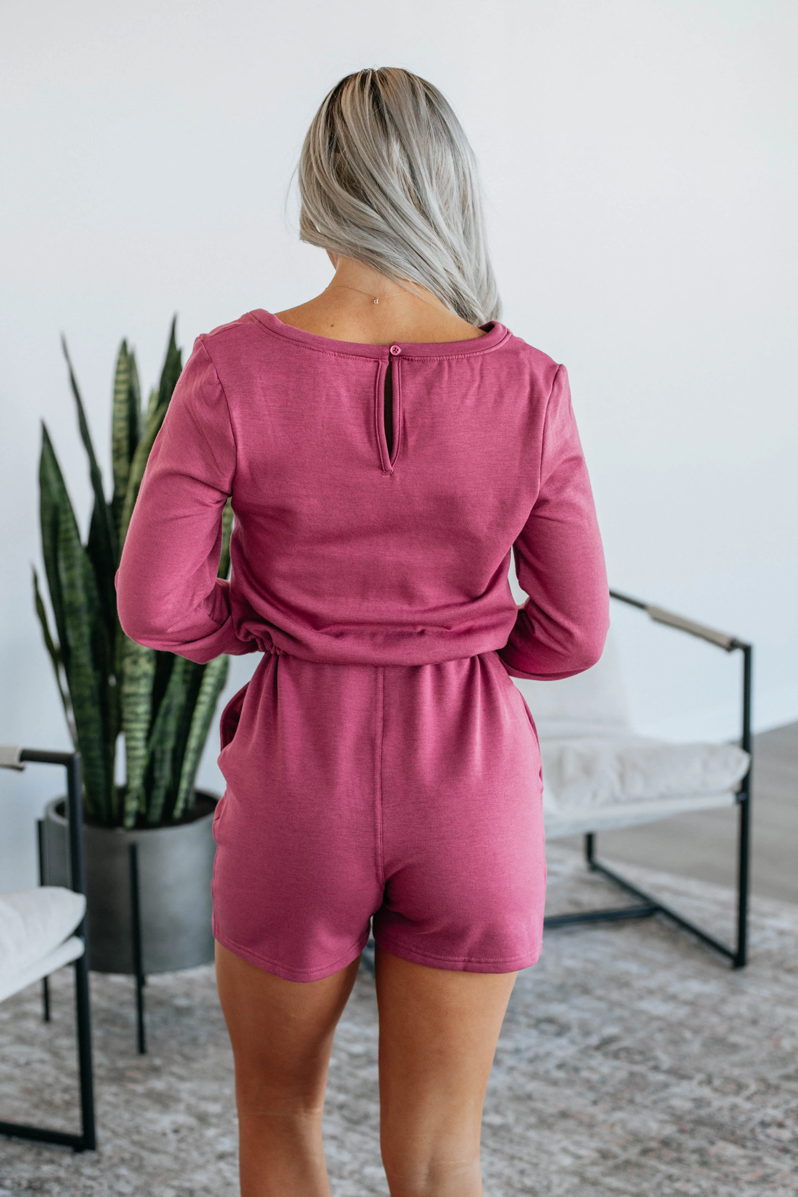 Tarah Lounge Romper - Raspberry