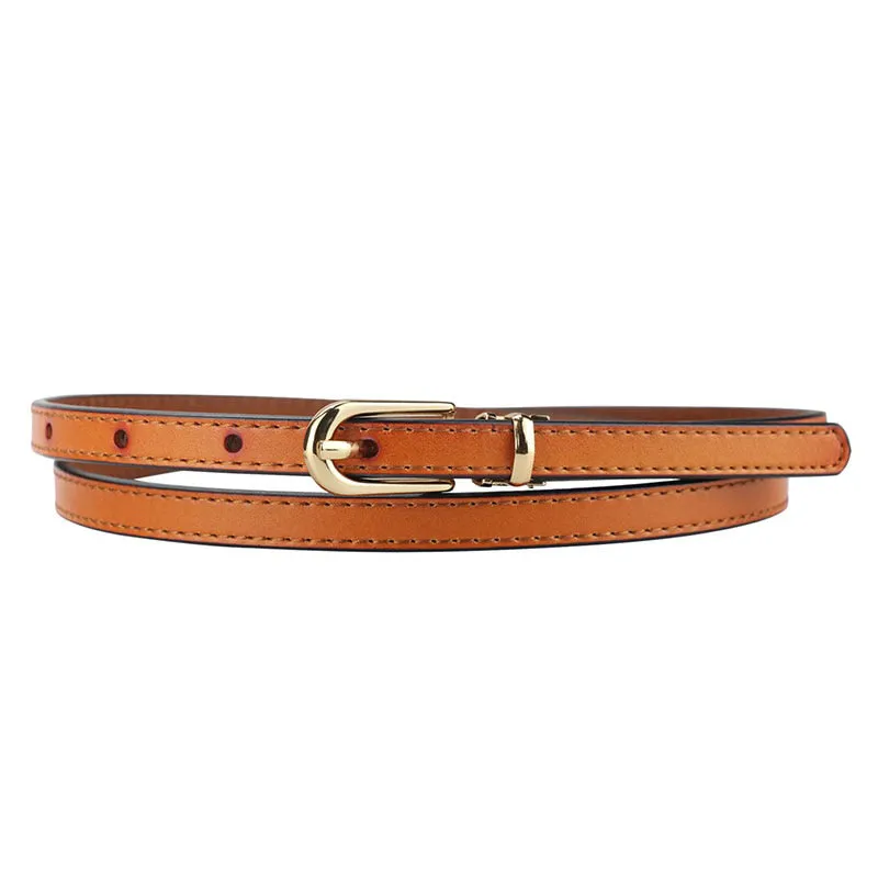 Thin and Slim Waist Belt for Women with Alloy Buckle