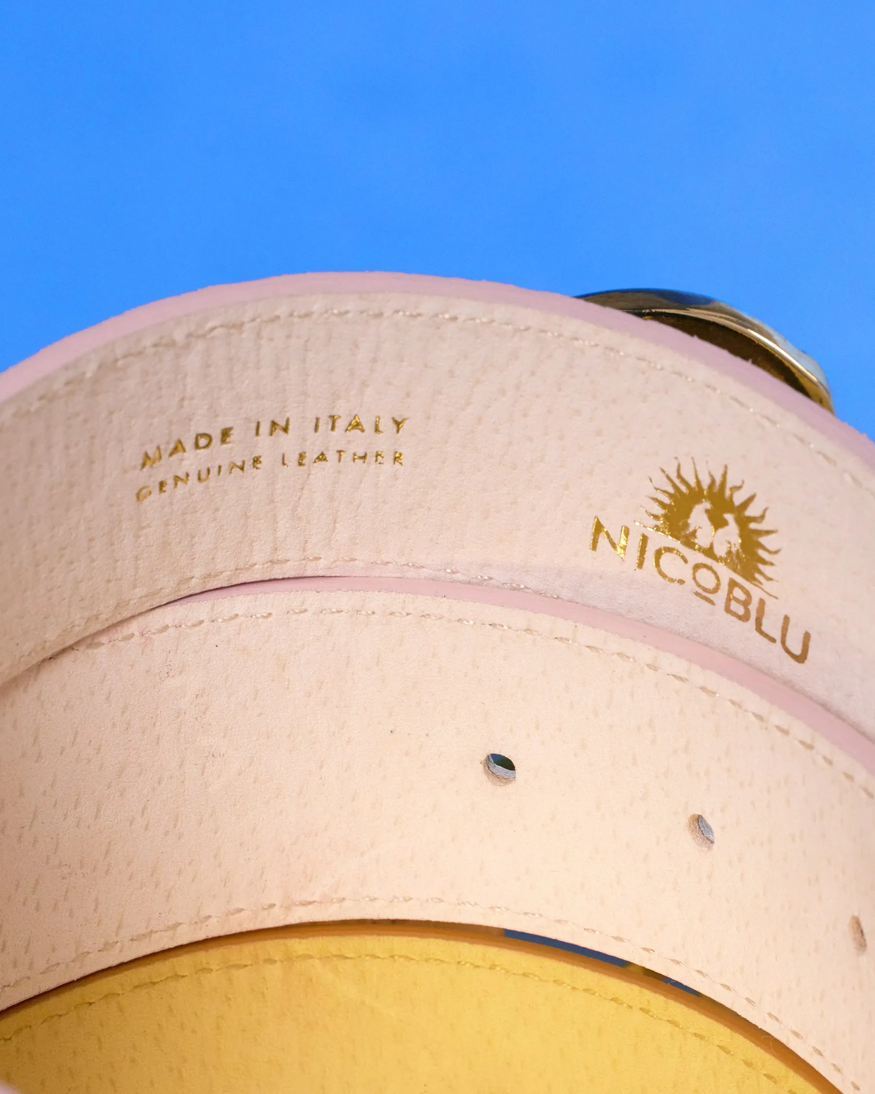 Tinsley Leather Belt in Croc-Embossed Blush Pink
