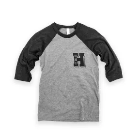 TODDLER NEW VARSITY 'H' 3/4 SLEEVE BASEBALL T-SHIRT - H.GRAY/H.BLACK