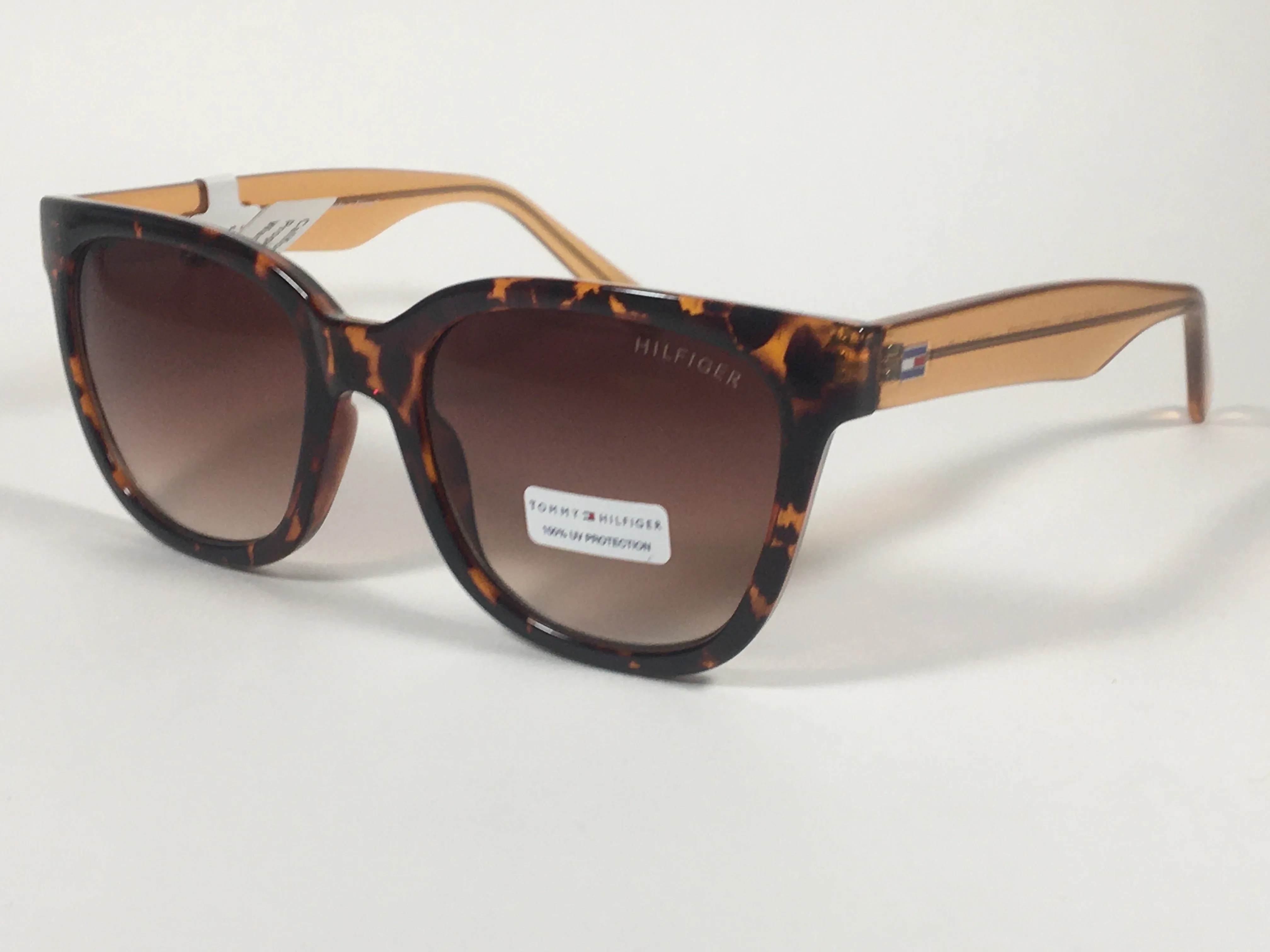Tommy Hilfiger Clara Square Sunglasses Brown Tortoise Brown Gradient Lens CLARA WP OL363