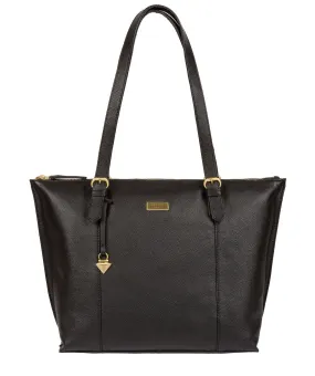 'Trinity' Black Leather Tote Bag