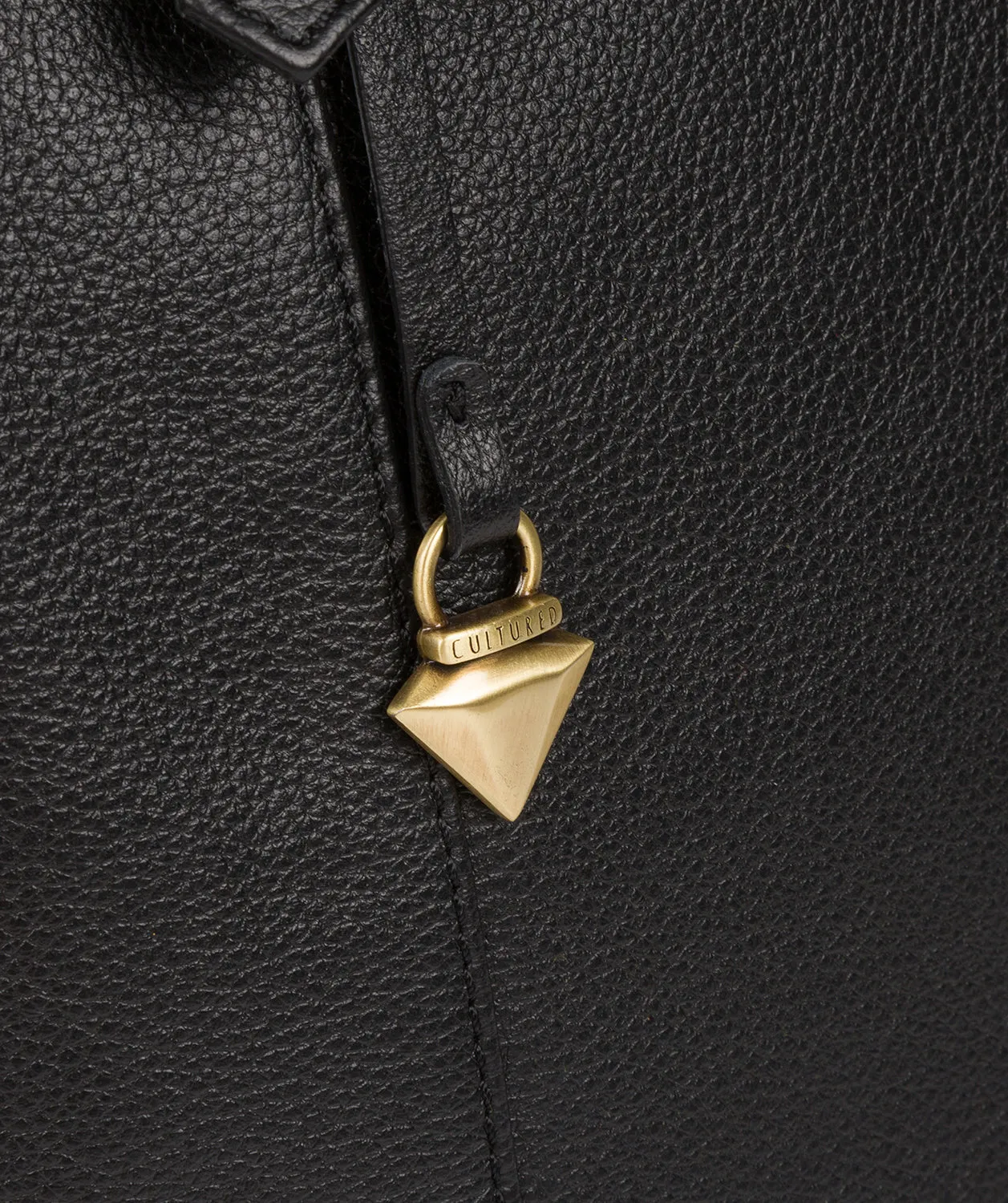 'Trinity' Black Leather Tote Bag