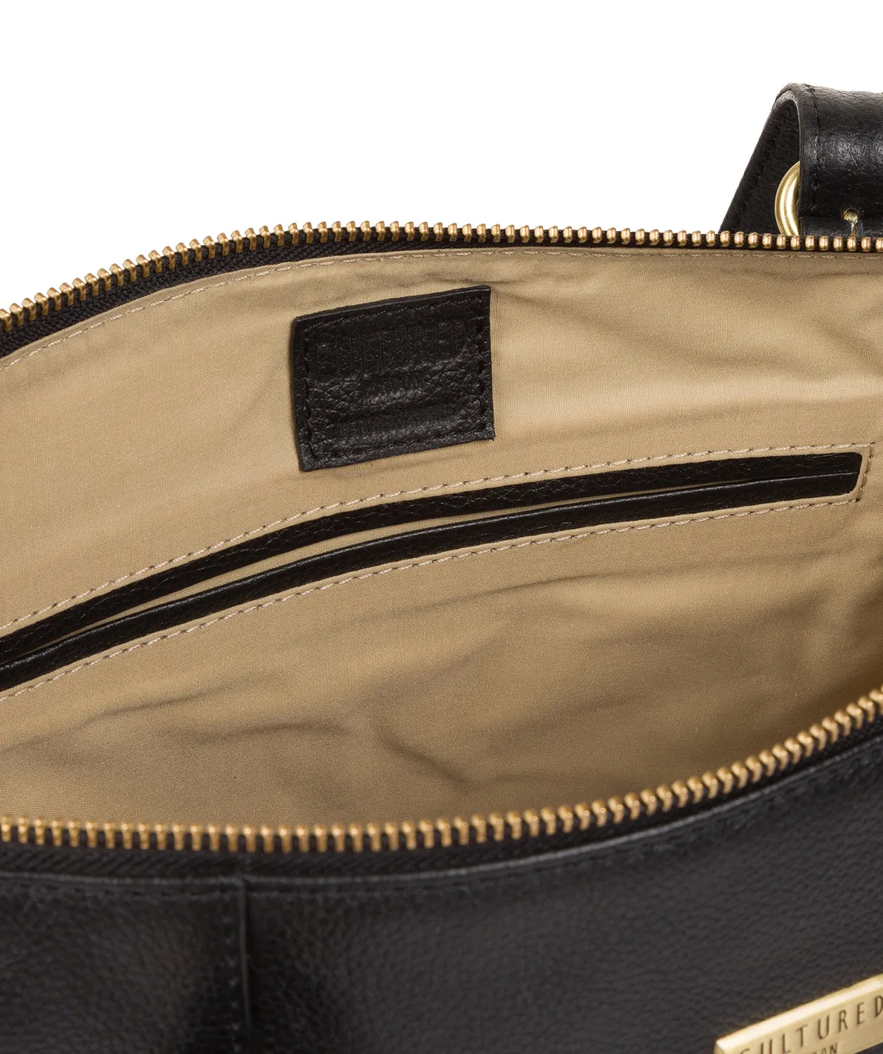 'Trinity' Black Leather Tote Bag