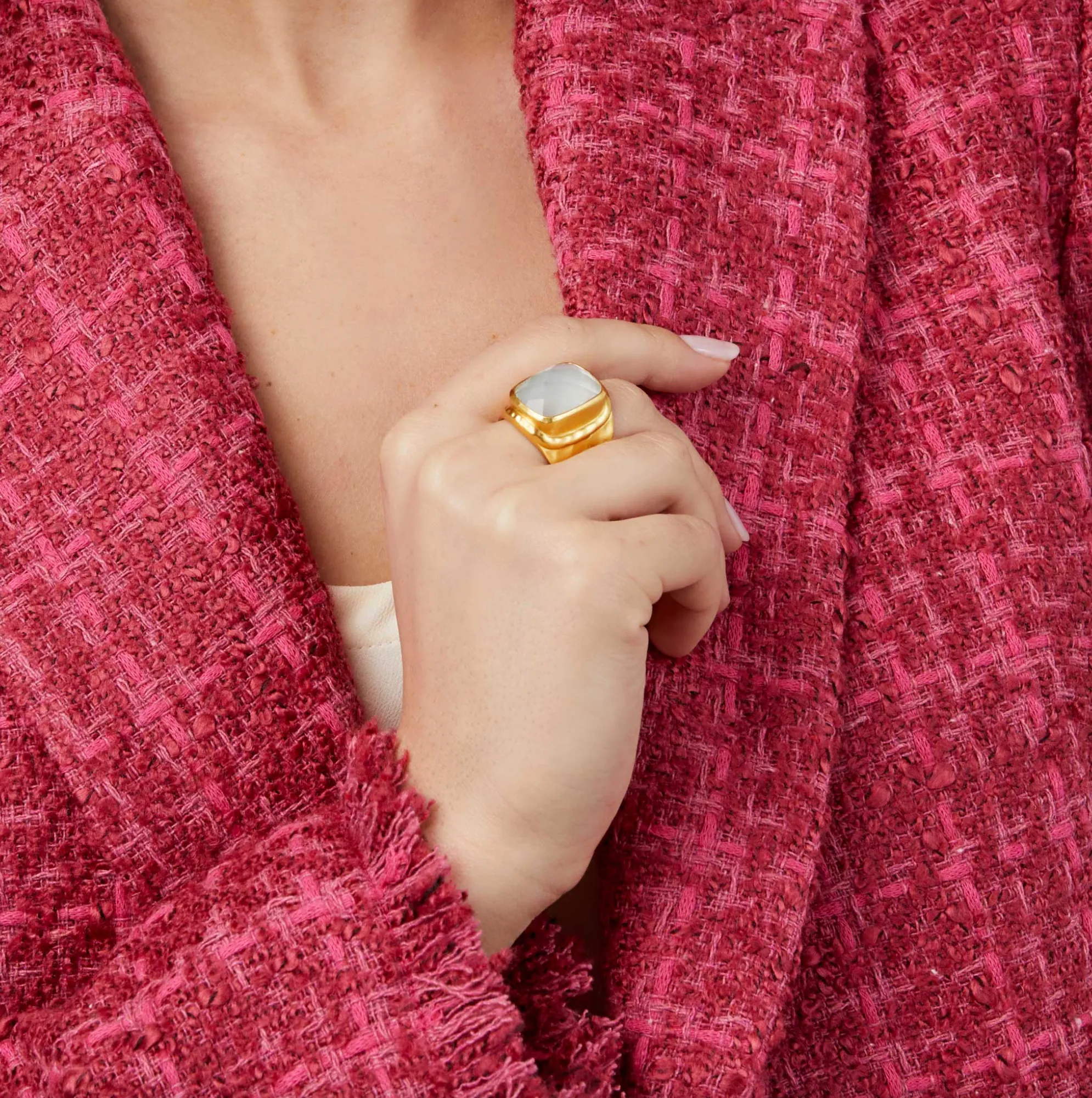 Tudor Statement Ring - Iridescent Raspberry - Julie Vos