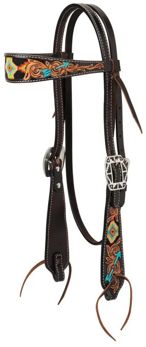 Turquoise Cross Navajo Arrow Browband Headstall