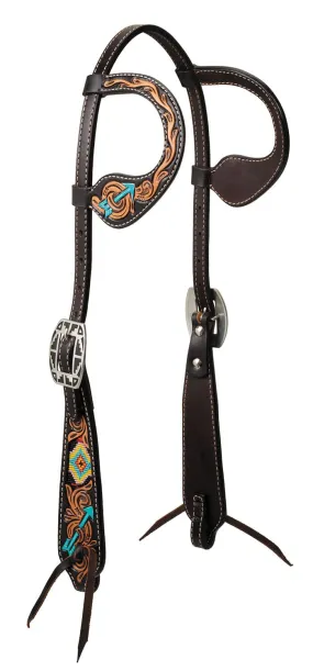 Turquoise Cross Navajo Arrow Double Ear Headstall
