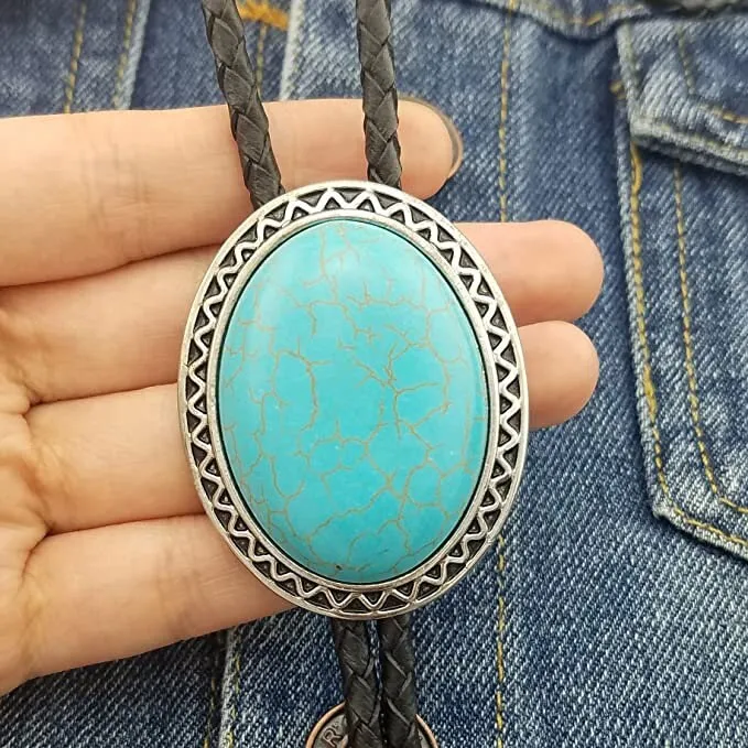 Turquoise Oval Bolo Tie