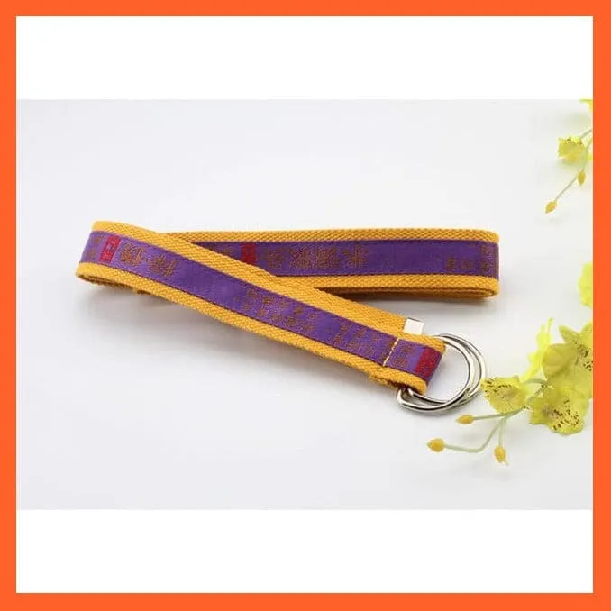Unisex Adjustable Canvas Belt With D Shape Buckle