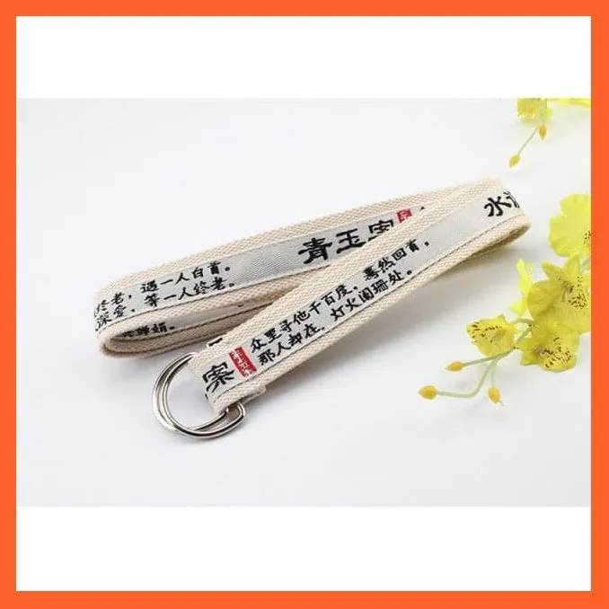 Unisex Adjustable Canvas Belt With D Shape Buckle