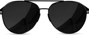 Unisex Aviator Sunglasses Metal Black Frame/Black Lens