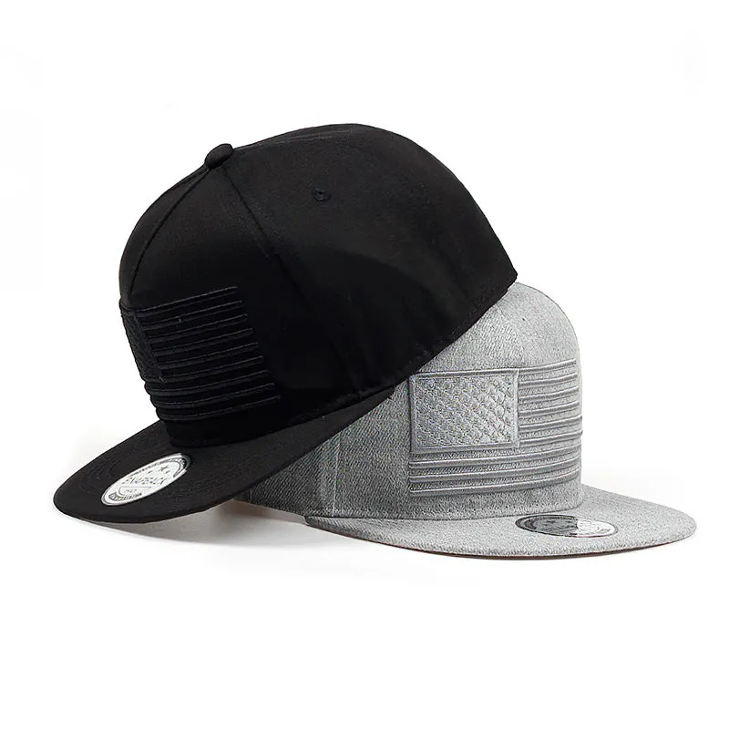USA Flag Embroidery Baseball Cap / Unisex Snapbacks Caps in Rock Style