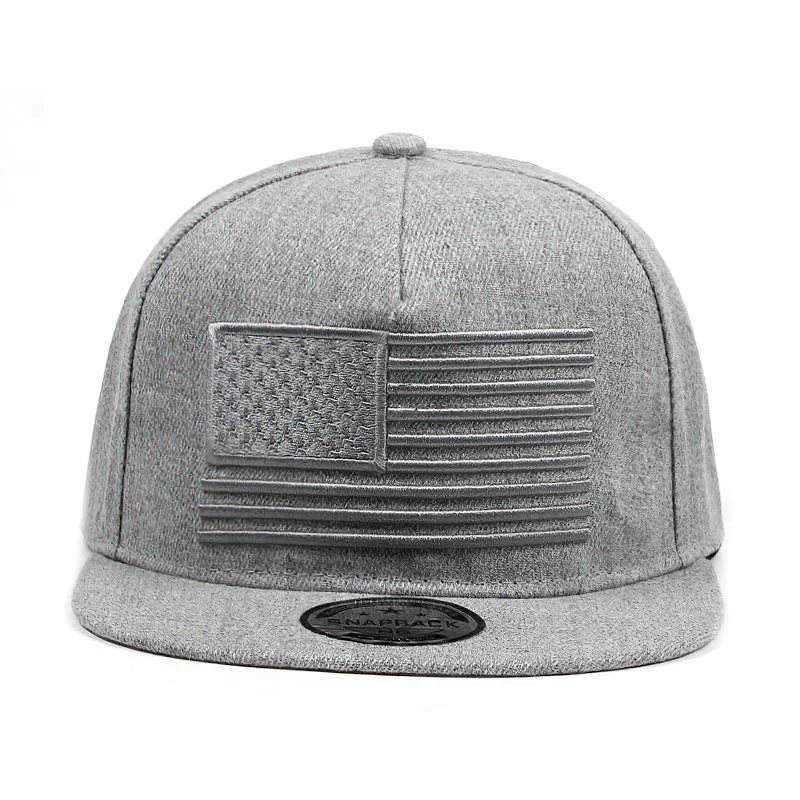 USA Flag Embroidery Baseball Cap / Unisex Snapbacks Caps in Rock Style