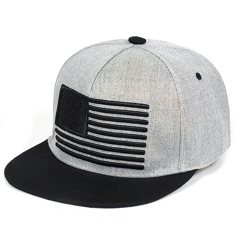USA Flag Embroidery Baseball Cap / Unisex Snapbacks Caps in Rock Style