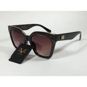 Versace 19V69 Italia Enza Square Sunglasses Brown Tortoise Brown Gradient Lens