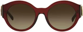 Versace 54mm Oval Sunglasses Burgundy / Brown Gradient Lens