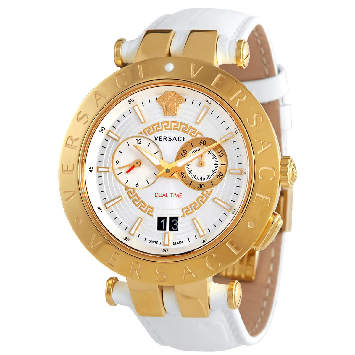 Versace V-Race Chronograph Quartz Silver Dial Men's Watch VEBV00319