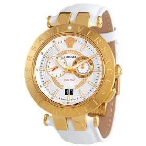 Versace V-Race Chronograph Quartz Silver Dial Men's Watch VEBV00319
