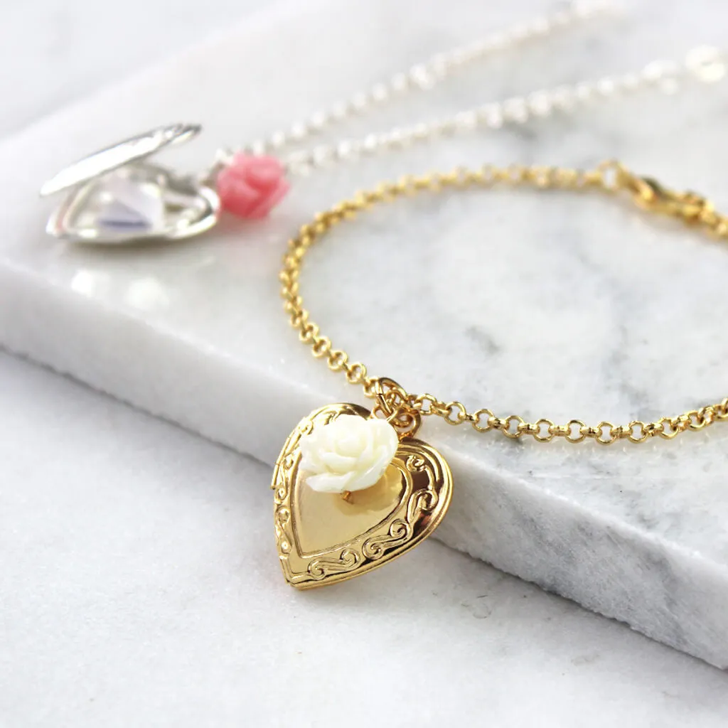 Vintage Heart Locket Bracelet