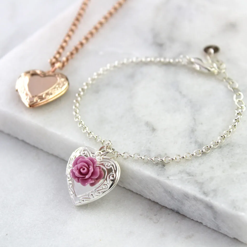 Vintage Heart Locket Bracelet