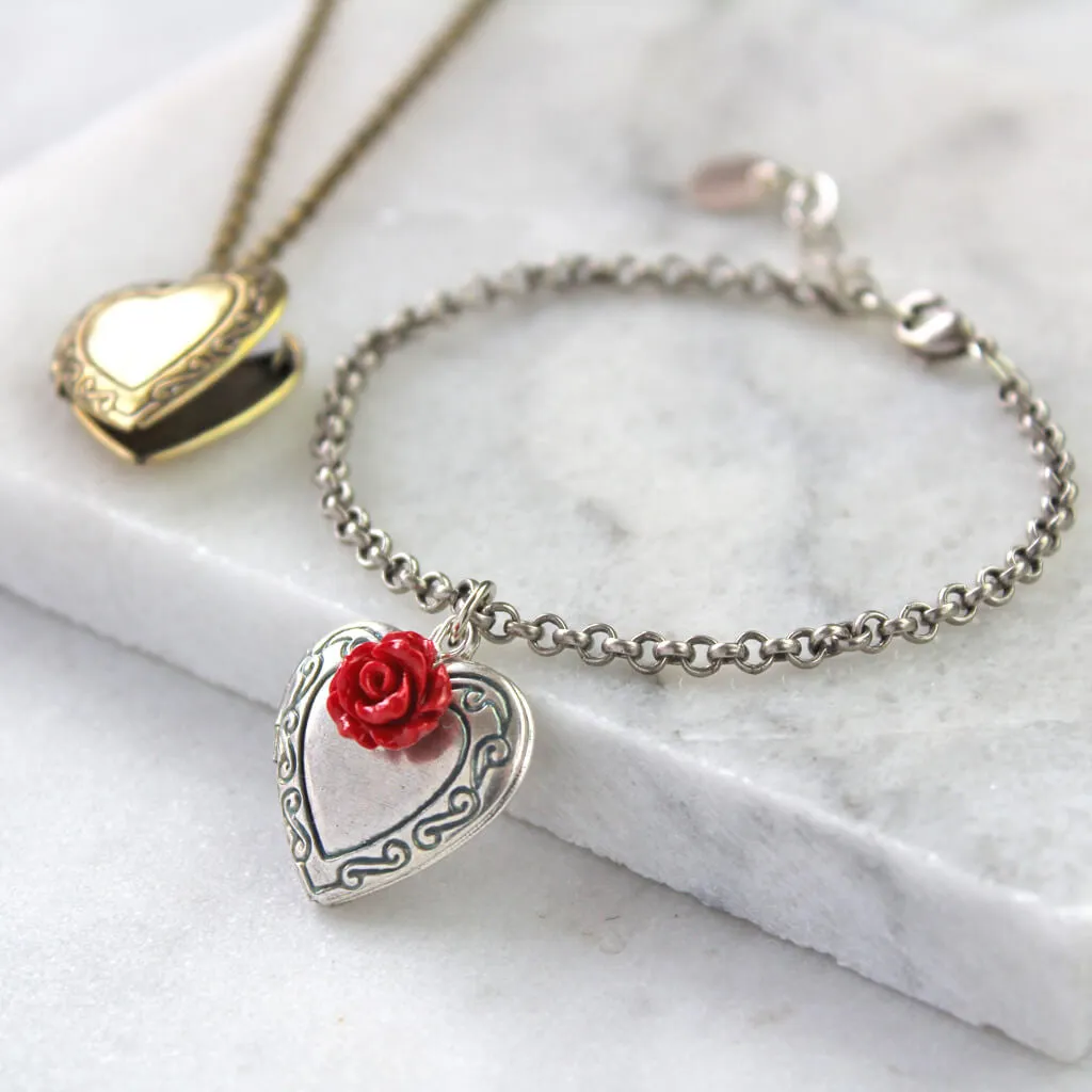 Vintage Heart Locket Bracelet
